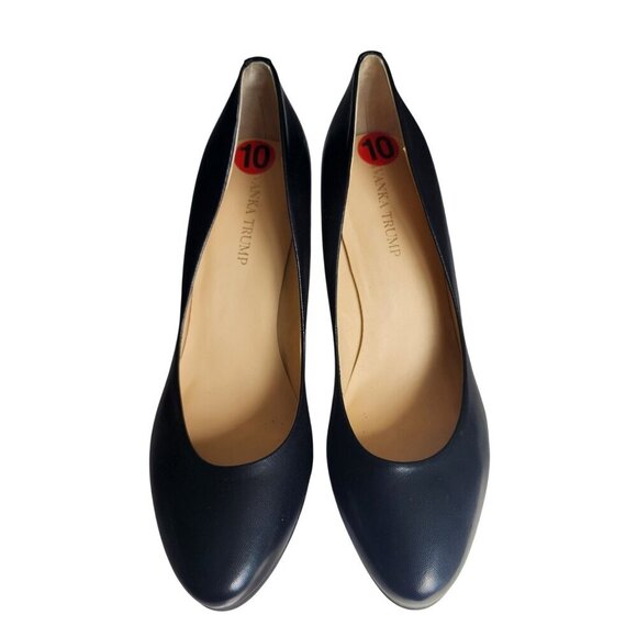 NEW Ivanka Trump Black Leather Sophia High Heel Pumps Size 10 - Picture 3 of 12